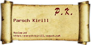 Parsch Kirill névjegykártya